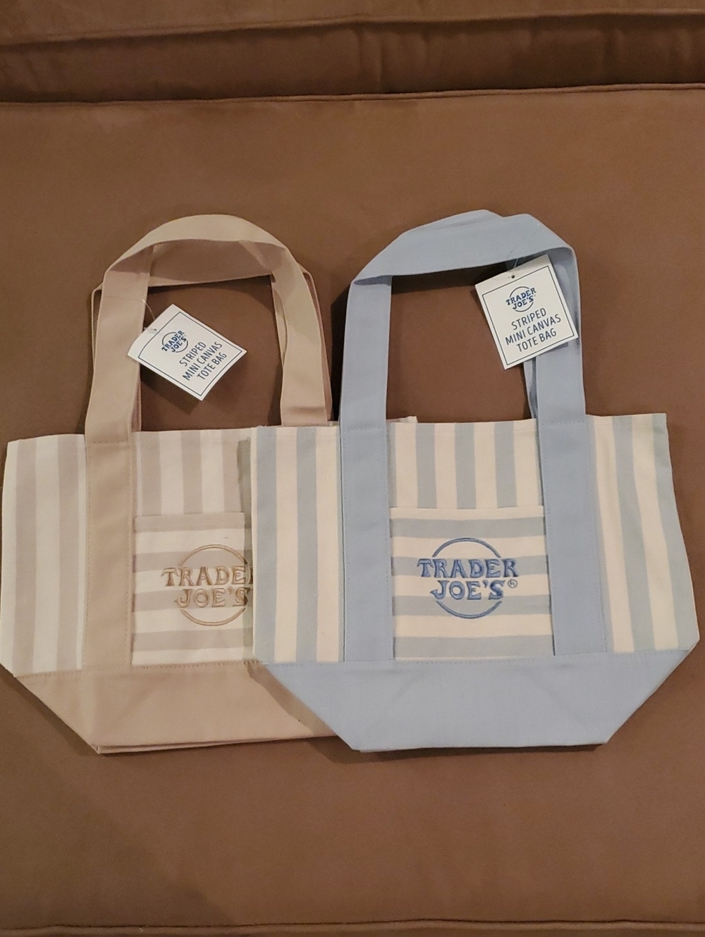 Trader Joe's Striped Mini Canvas Tote Bags